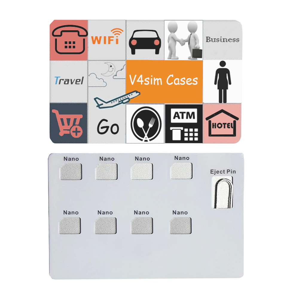 V4sim Cases Cartoon Nano Card and pin holder, Holds 8 pcs Nano Cards and lphone pin