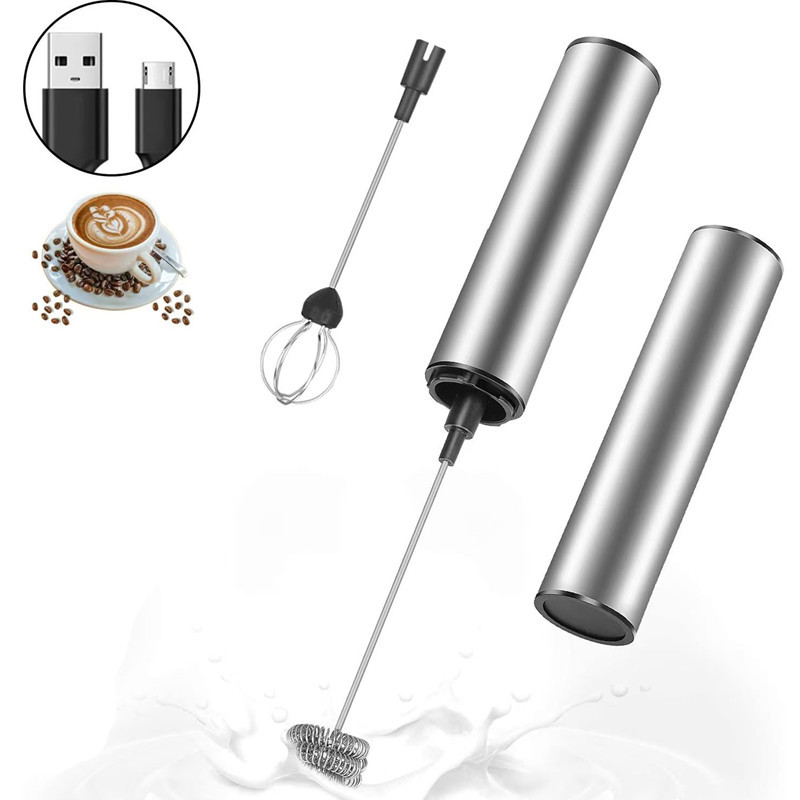 Espumador de leche pequeño eléctrico para el hogar, Espumador de leche automático de doble varilla, agitador de café, Espumador de leche, batidor de huevos
