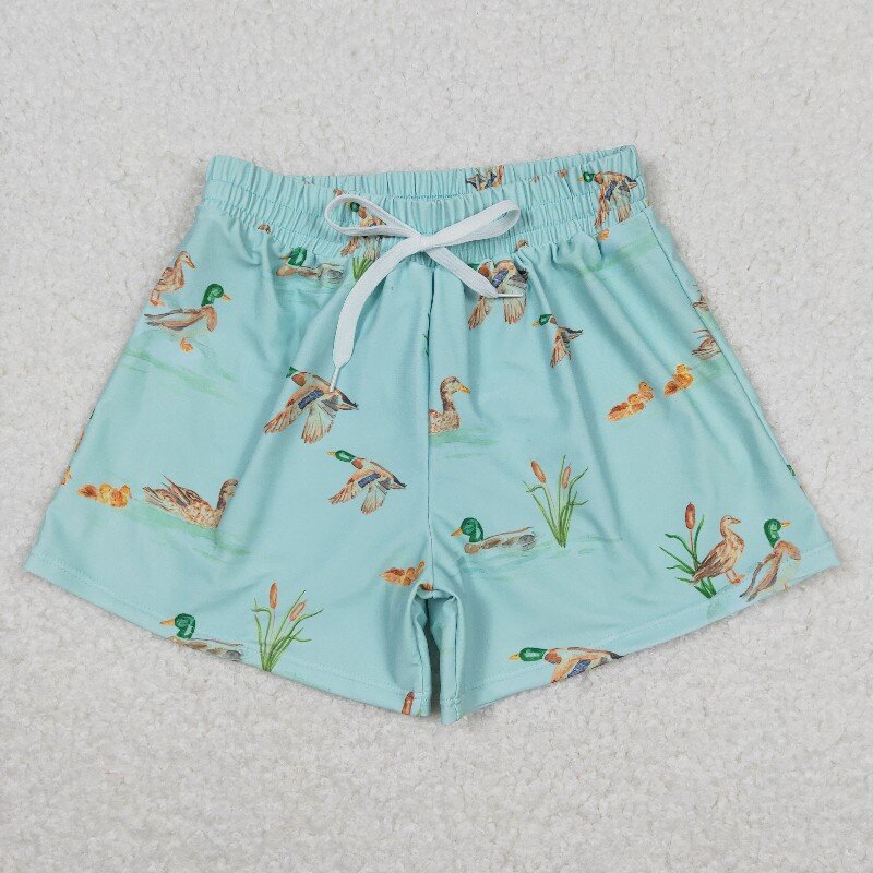 3.3 yan New rts baby summer boys beach shorts wholesale boutique duck light green boys swimming trunks