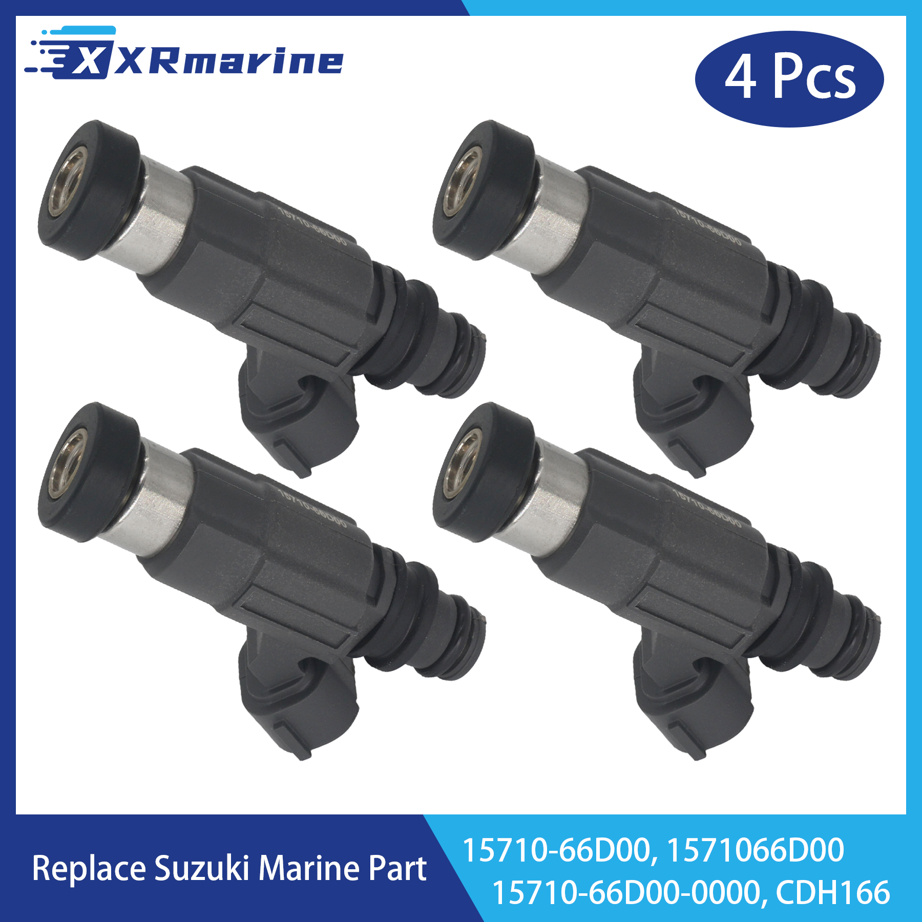 4 peças injetores de combustível 4 furos 15710-66d00 cph166 para motor de popa suzuki 4 tempos df 60 70 hp escudo grand vitara 1571066d00