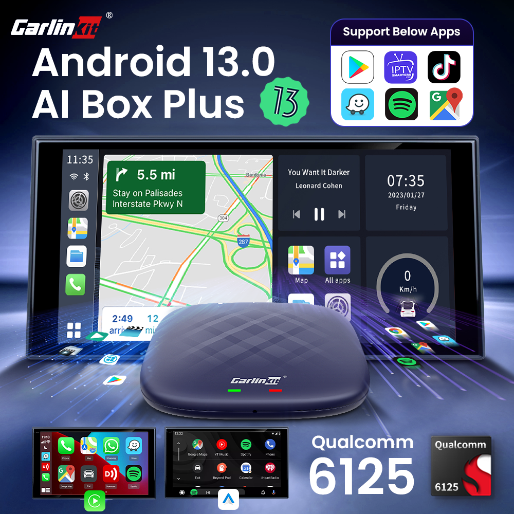 CarlinKit Wireless Carplay Android Auto TV Box Android 13 Adapter bezprzewodowy do Youtube Android CarPlay Video Box QCM 665 WiFi BT