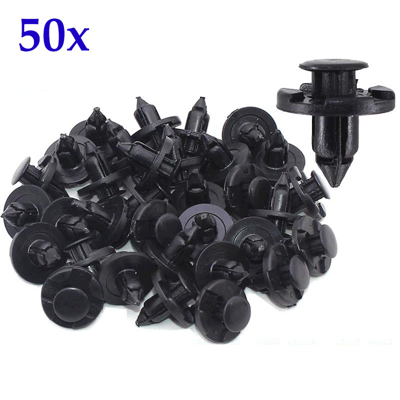 Clips de Rivets en plastique de 8mm, 50 pièces, pour Nissan NV Altima Maxima Murano Versa Sentra Infiniti, retenue de pare-chocs de garde-boue de voiture