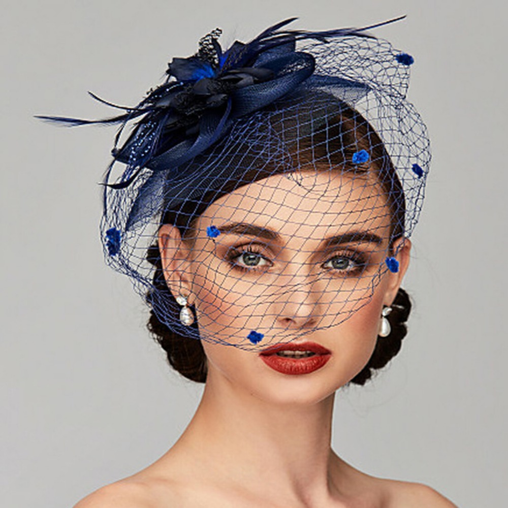 Braut Kopf bedeckung Hut Schleier Hochzeit Haar Zubehör Blumen Feder Mesh Schleier Gesicht Abdeckung mehrere Farben Korea Japan schwarz weiß