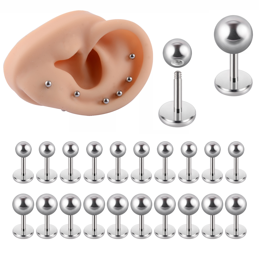 10 unids/lote de pendientes de acero quirúrgico de 4mm de longitud de barra para cartílago BTragus Daith Helix Stud Piercing labio joyería del cuerpo