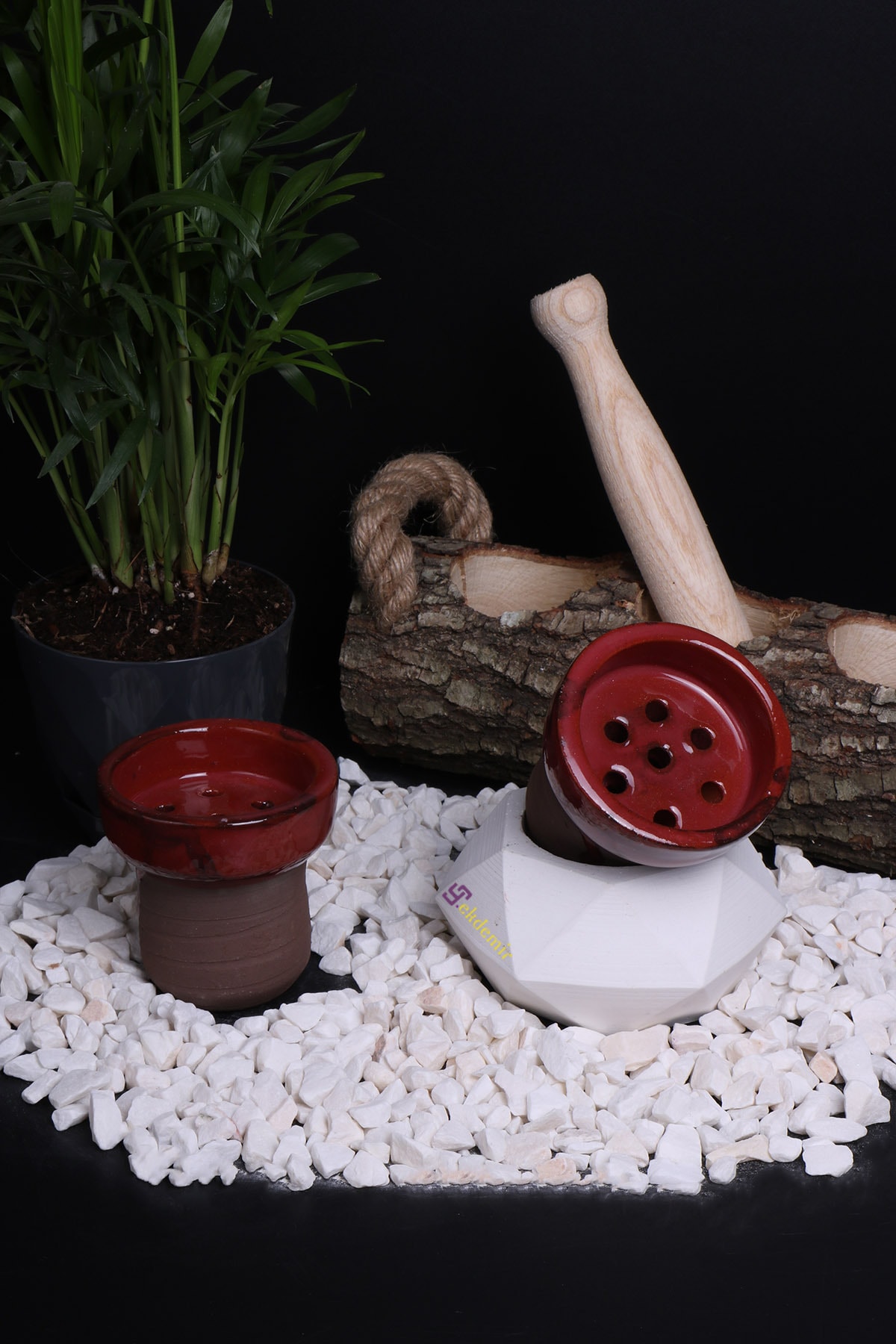 Yt Vas Porselen Berongga Merah Anggur Hookah Lülesi Hookah Kualitas Bahan Arang Aroma Botol Mangkuk Kafe Shisha