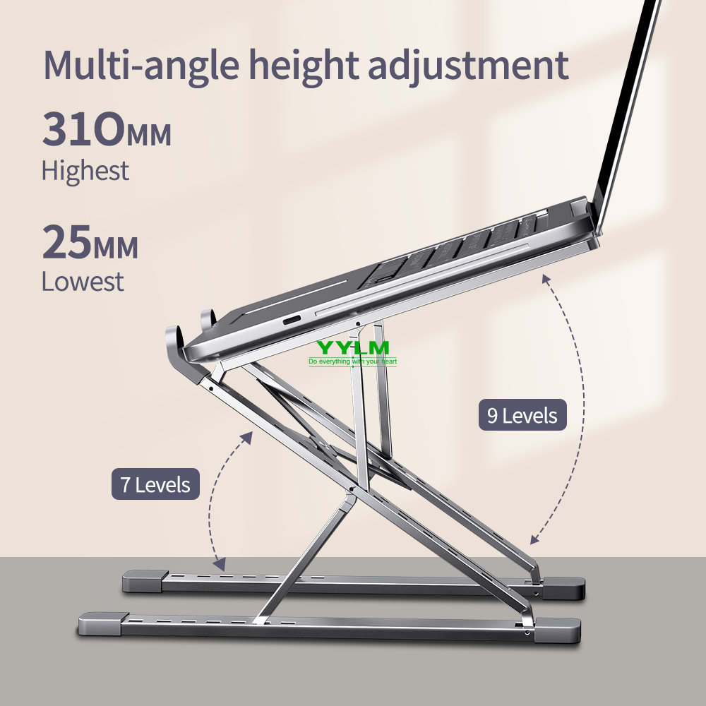 YYLM N8 soporte para portátil de aluminio para Macbook ajustable portátil más soporte para portátil soporte de refrigeración soporte plegable para portátil