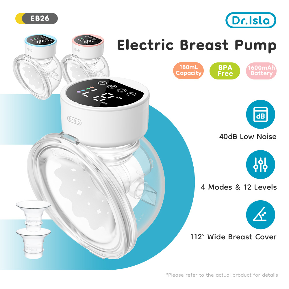 Dr.isla nuevas extractores de leche eléctricos portátiles 4 modos 12 niveles extractor de leche manos libres portátil comodidad silenciosa con brida de 19/24mm