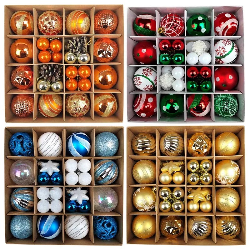 44Pcs 3/6CM Christmas Ball Christmas Tree Decoration Ornaments for Home Decor Halloween New Year Navidad Pendant Ball Accessory