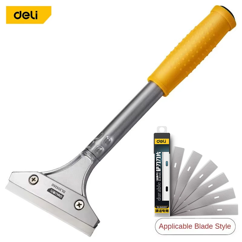 Deli-cuchillo de limpieza portátil, pala de limpieza, cortador de azulejos de suelo de vidrio, hoja raspadora, eliminación de costuras, herramienta manual de cocina para el hogar