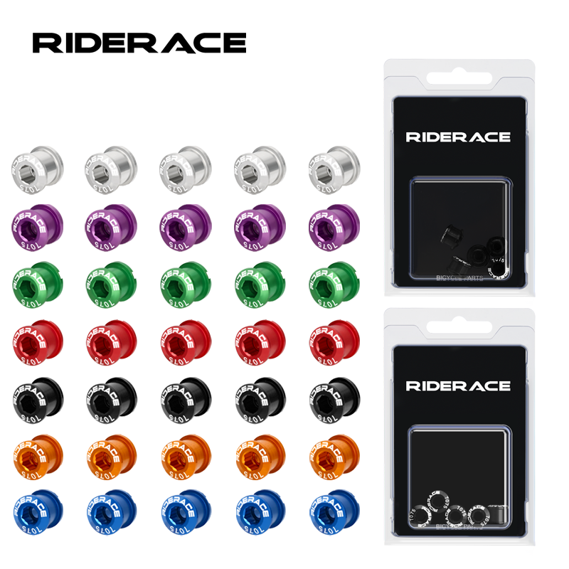 RIDERACE 5 шт. двойные/одинарные болты для велосипедной звезды с ЧПУ, алюминиевый сплав 7075 M8 6,5 мм 8,5 мм, комплект болтов и гаек для шатунов для шоссейного MTB велосипеда