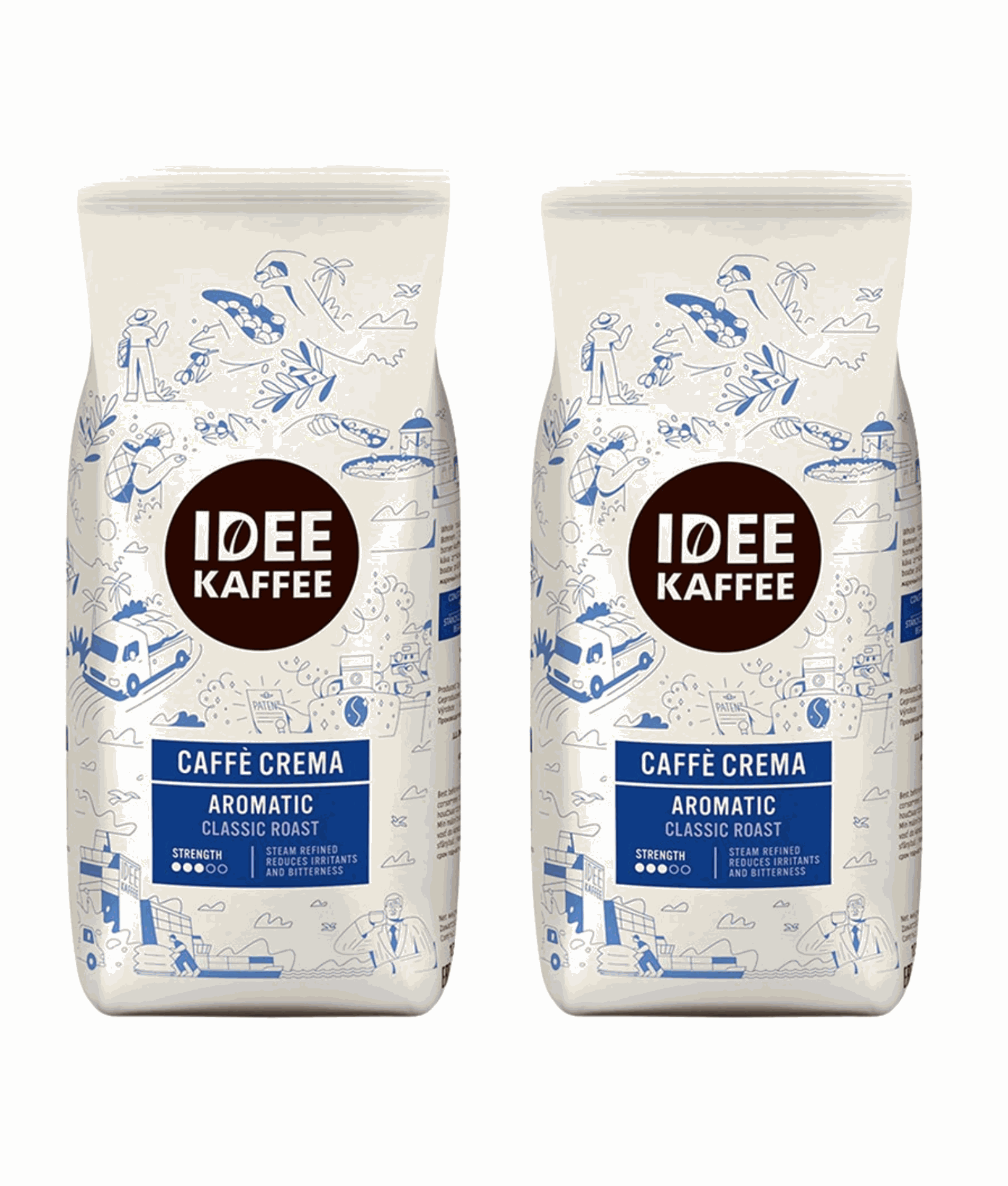 zestaw Idee Kaffee Cafe Crema kawa ziarnista średnio palona 1kg x2