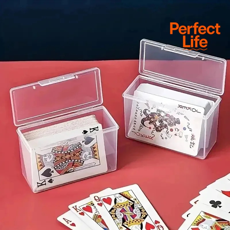 プラスチック製の透明な収納ボックス収納ボックス多目的ゲームカード用長方形名刺クレジットカードホルダーケースオーガナイザー