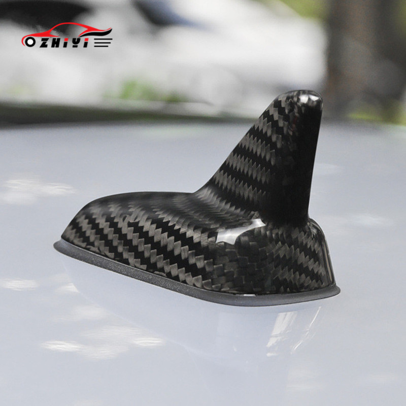 Real Carbon Fiber Car Antenna Roof Decoration Shark Fin Signal Antenna for Volkswagen Sagitar Golf Tiguan Passat Car Accessories