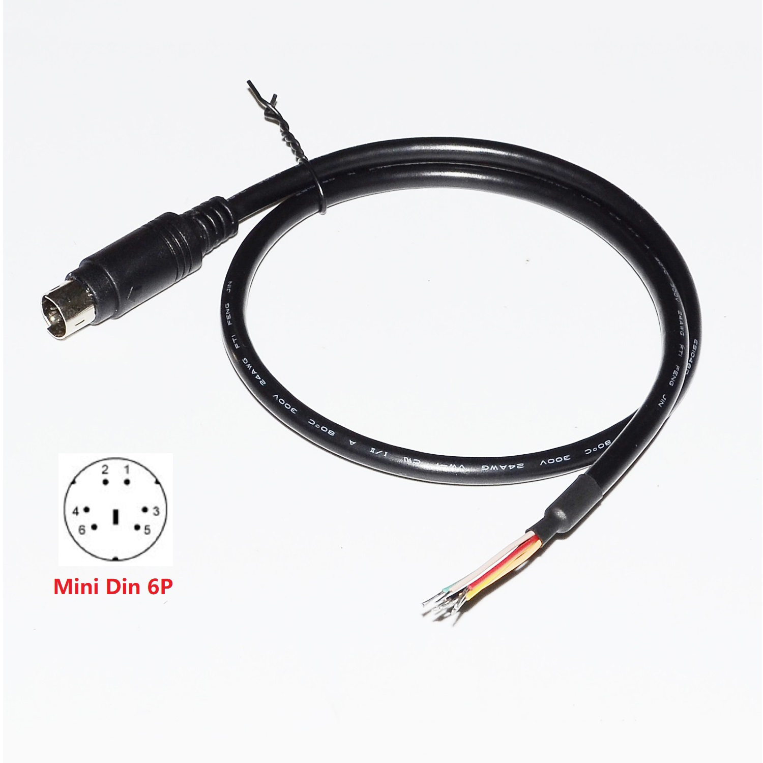 MINI DIN 4PIN 5PIN 6PIN 8PIN MD4 MD5 MD6 MD8 ZŁĄCZE MĘSKIE PLC PROGRAMOWANIE KABEL BREAKOUT
