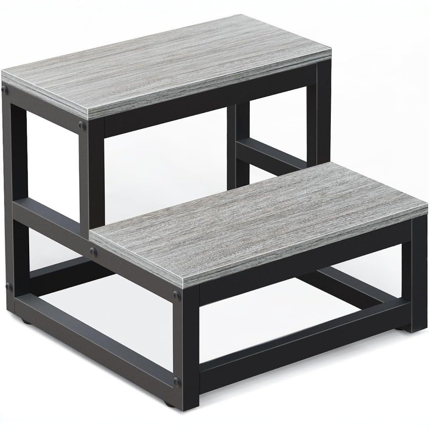 Escalera combinada de hierro y madera, taburete de altura para niños, cambio de zapatos, taburete multiusos para niños, taburete de escalada