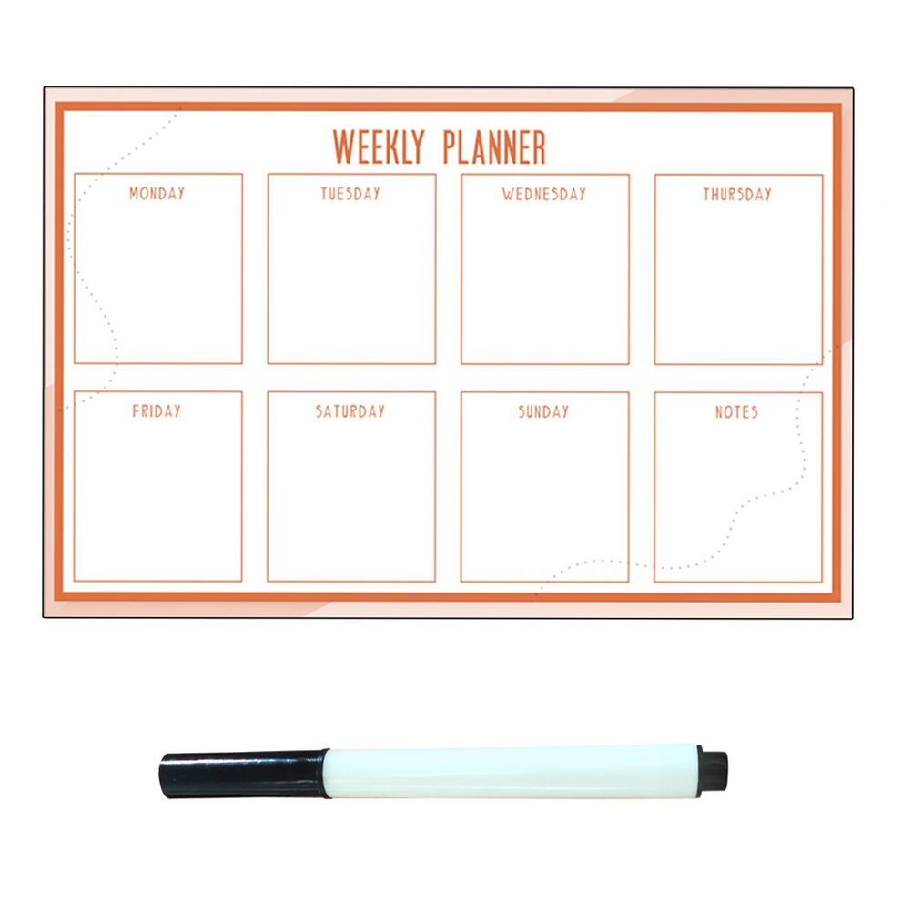 1 set Reusable Erasable Whiteboard Stickers Week Grid Office Supplies Kids Graffiti Wall Decal Month Calendar Presentation Notes