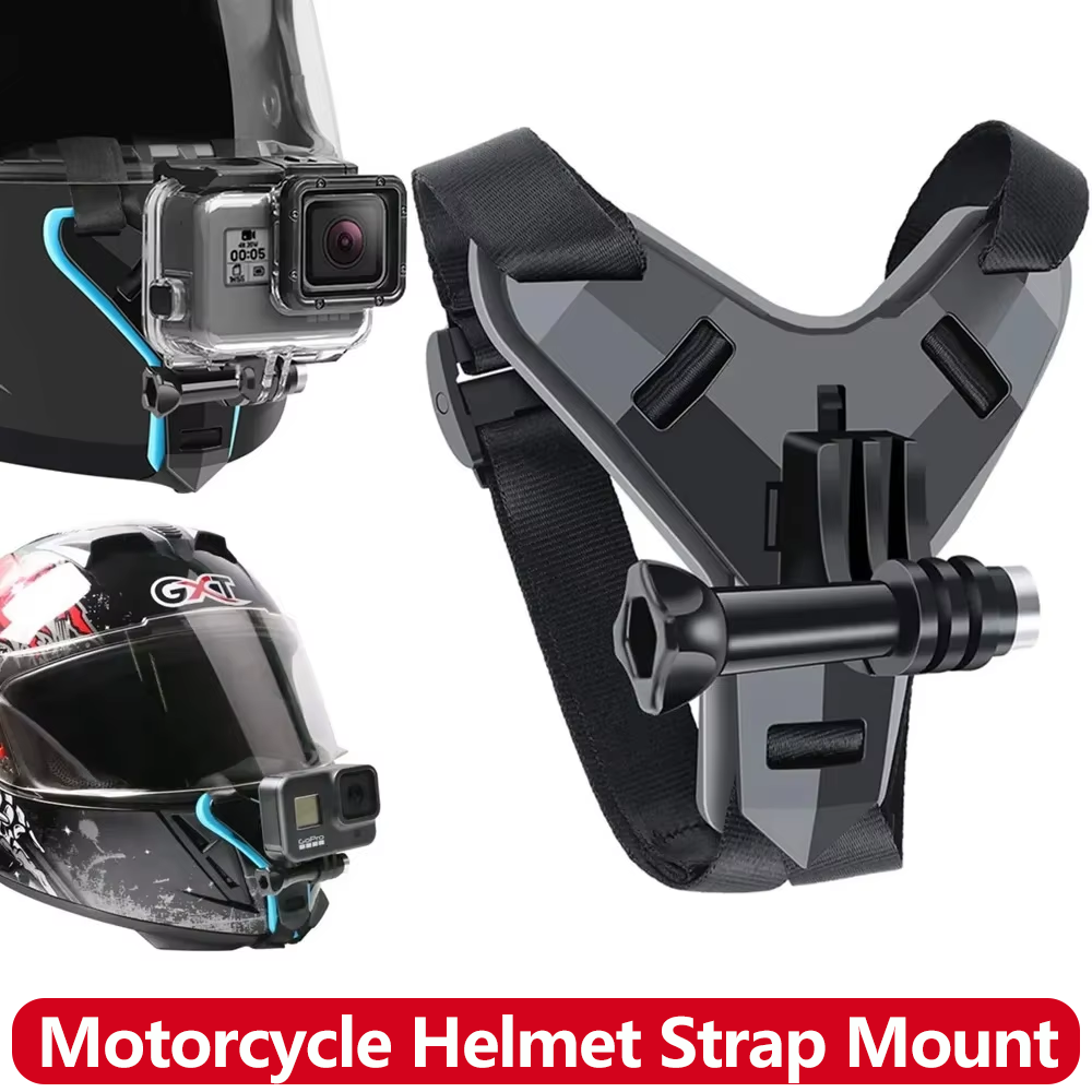 Motorcycle Helmet Strap Chin Mount For Gopro Hero 13 12 11 10 9 8 SJCAM AKASO Action Camera Mount Full Face Holder Accessories