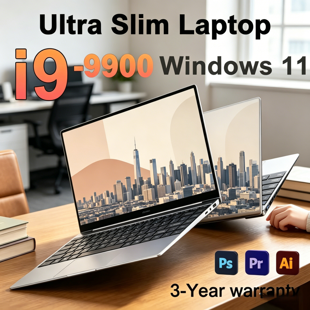 Portátil Robusto de 14.1 Pulgadas, Intel Core I9-9900, 32 GB, 2 TB, PC para Juegos, Oficina, Estudio, Windows 11 Pro, 1920*1080