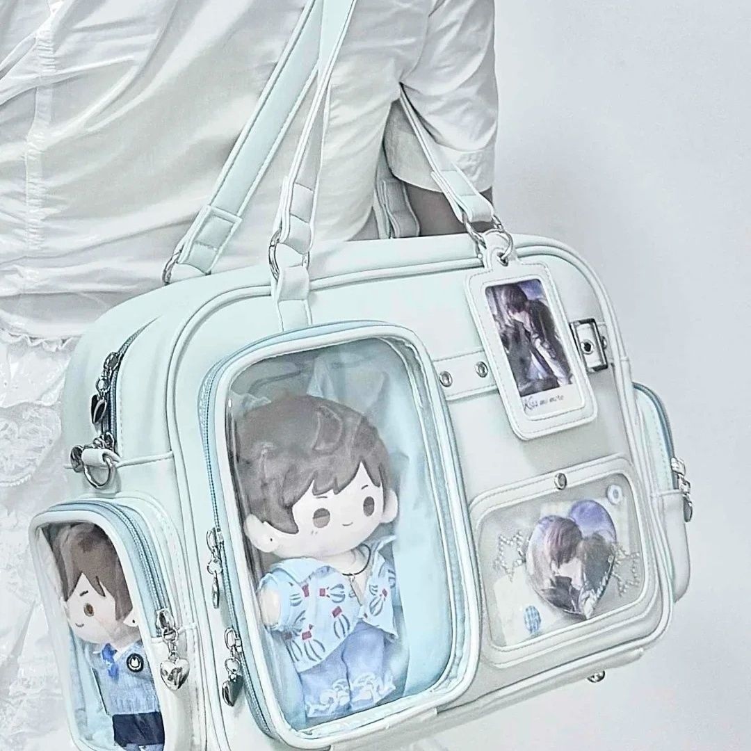 Harajuku Pin Doll 20 см Display Ita Bag Женская сумка из искусственной кожи в консервативном стиле Большая вместительная сумка через плечо Женская повседневная сумка через плечо Chic