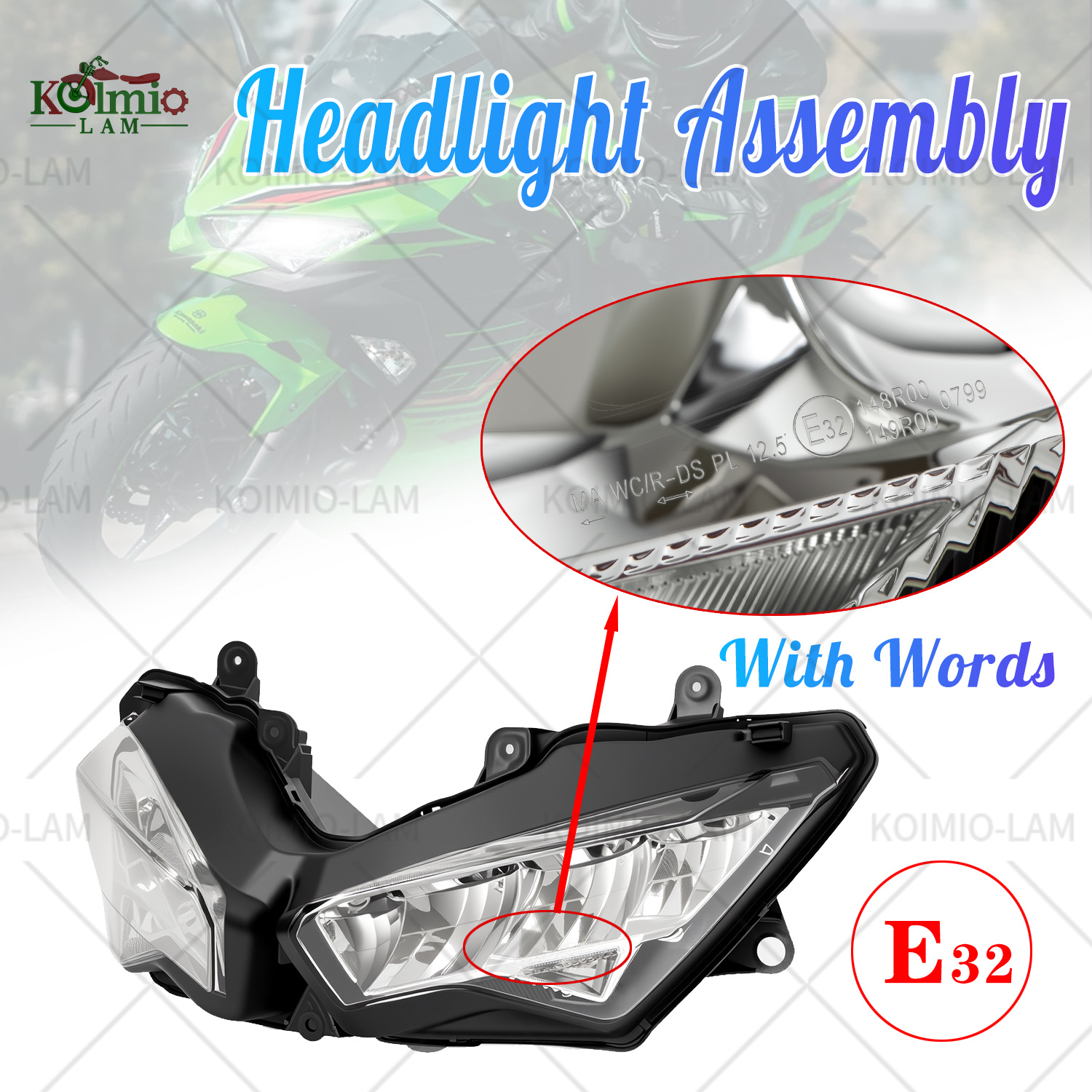 Lampu depan sepeda motor LED, cocok untuk Kawasaki Ninja 636 ZX6R 2019 - 2023 ZX636 ZX-6R ZX 6R 2020 2021 19 20 21 22