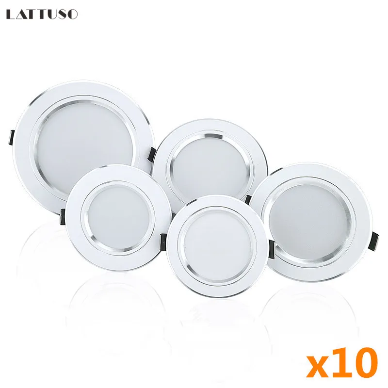 10 pcs/lot LED Downlight 5 W 9 W 12 W 15 W 18 W encastré rond LED plafonnier AC 220 V-240 V éclairage intérieur blanc chaud blanc froid