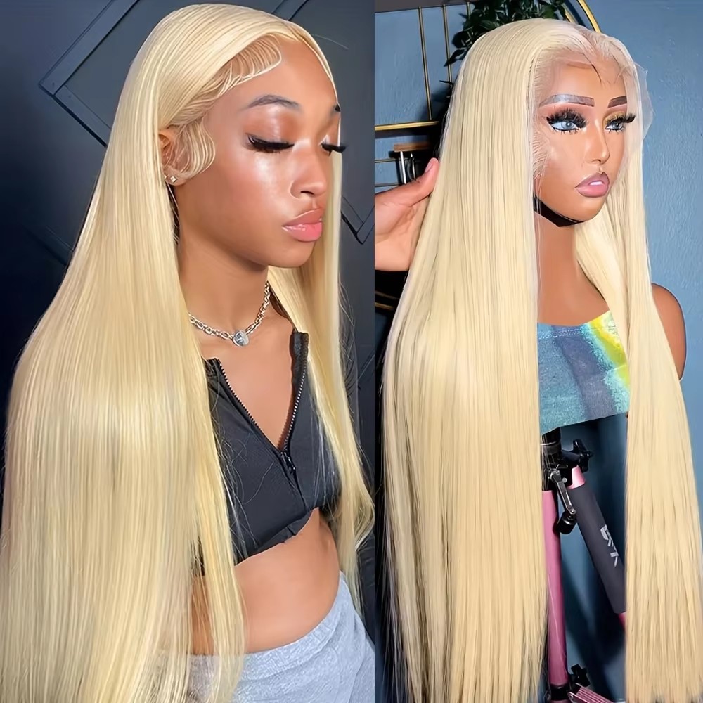 Светлые прямые парики 613 из натуральных волос, 13x6 HD Lace Frontal, парики из натуральных волос с плотностью 220%, светлые парики Lace Front из бразильских волос Remy