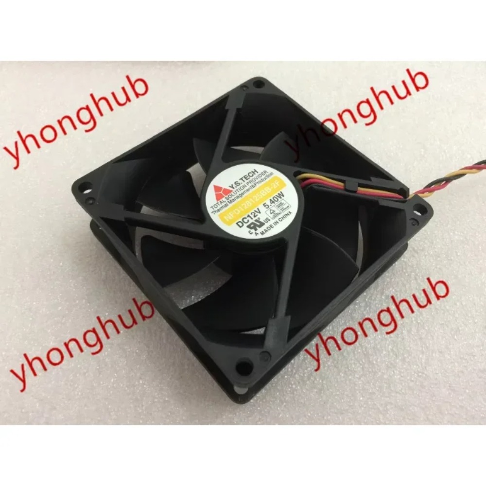 Y.S.TECH NFD128125BB-2F DC 12V 5.40W 3-Kabel 80x80x25mm Kipas Pendingin