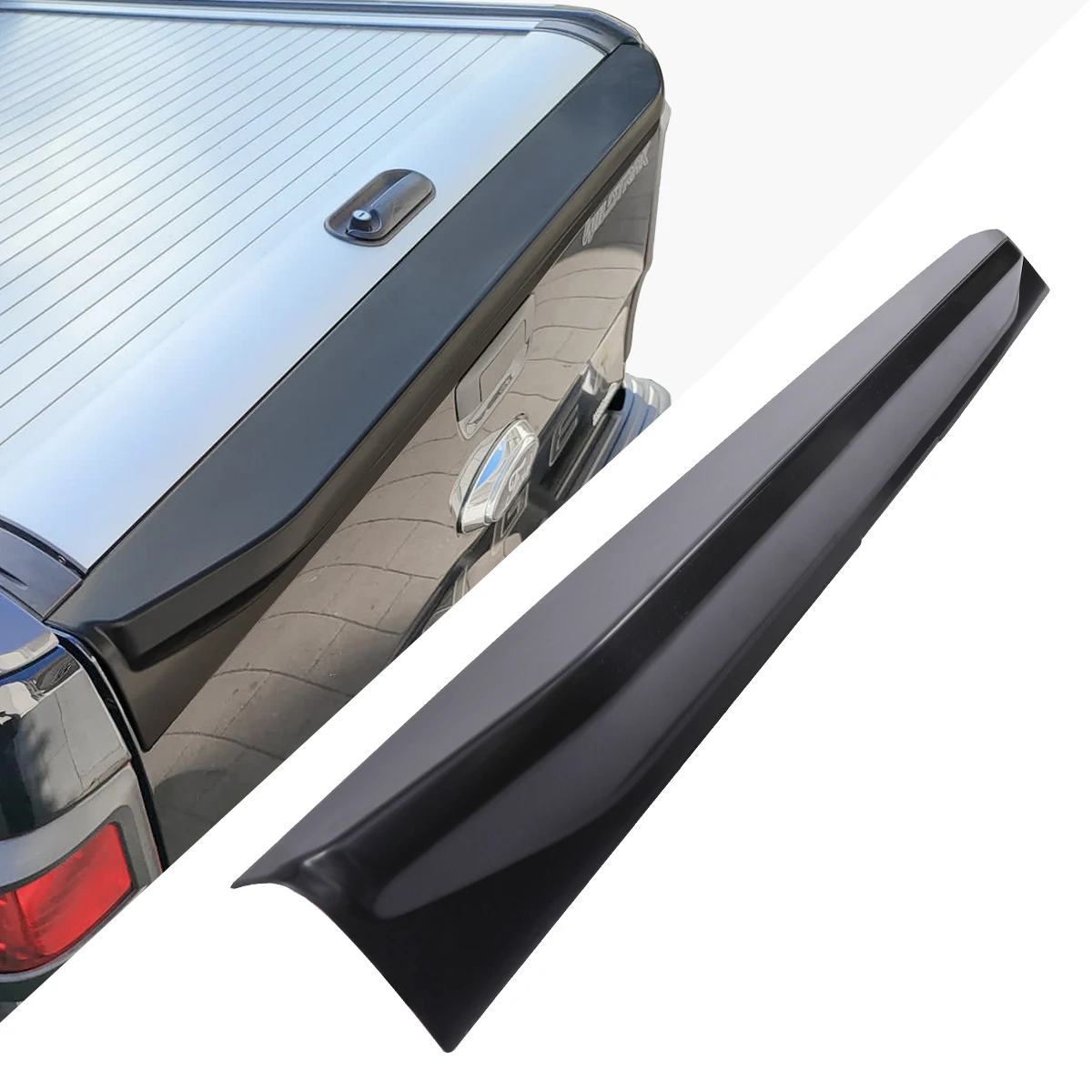 Matowa czarna tylny Spoiler osłona tylna klapa na szynę do FORD RANGER T6 T7 T8 2012-2022 WILDTRAK Raptor stylizacja samochodu 1 szt