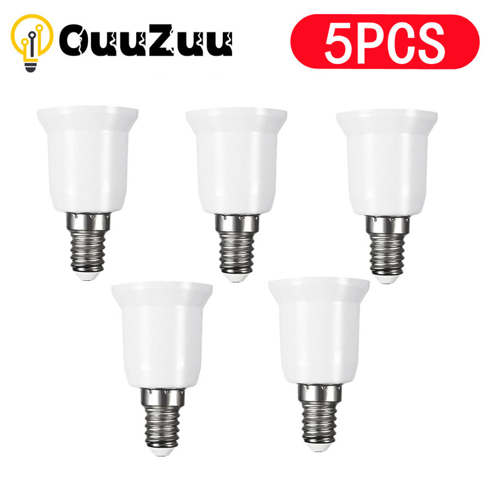 5/Uds E14 a E27 ABS accesorios de conector portalámparas accesorio de iluminación Base de bombilla adaptador de tornillo lámpara blanca ignífuga