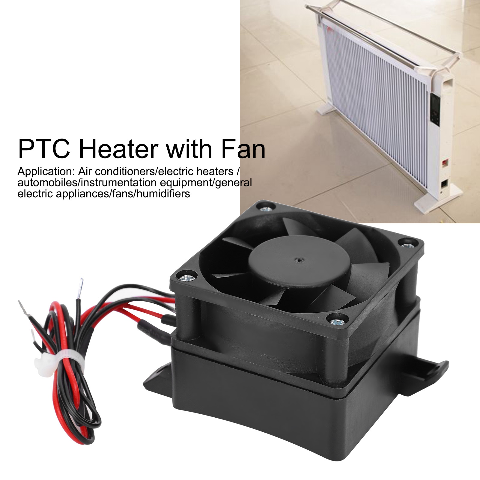Calefator de ar termostático cerâmico elétrico com fã, aquecimento do PTC, 220V, 300W
