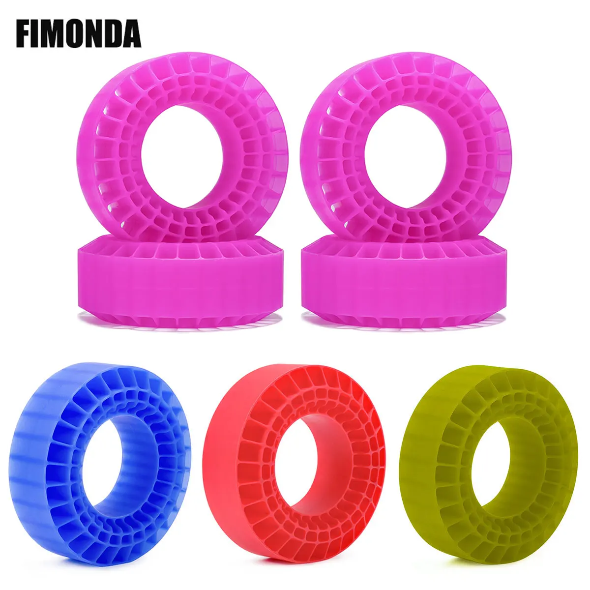 Neumáticos de 1,9 pulgadas, Gel de sílice suave, inserción antespumas de 108x42mm para 1/10 RC Crawler Rigs TRX4 SCX10 III CJ-7 Capra BRX01 TF2 GEN8
