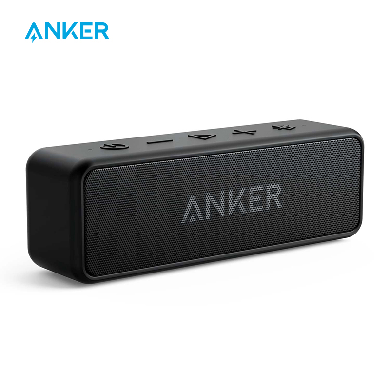 Портативная беспроводная Bluetooth-колонка Anker Soundcore 2, лучший бас, 24 часа воспроизведения, диапазон Bluetooth 66 футов, водонепроницаемость IPX7