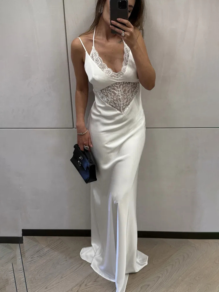 Tuularose модное кружевное платье женское сексуальное без рукавов с открытой спиной и высокой талией лоскутное платье элегантное роскошное вечернее платье