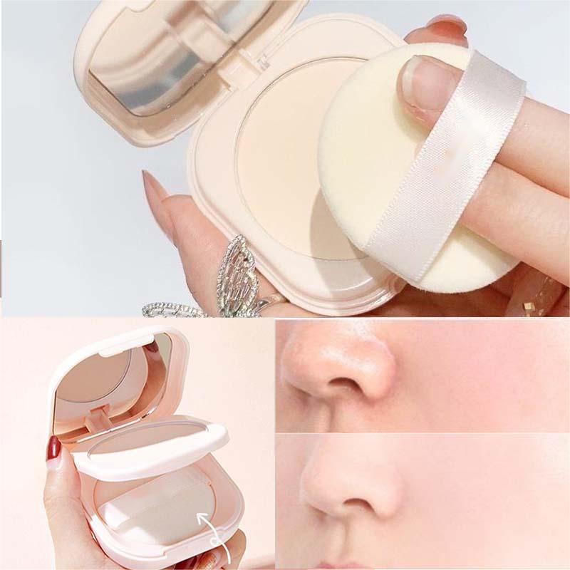 Setting Powder Oil Control Makeup Setting Verhelderende huidskleur Setting Powder met spiegel Compact draagbaar make-uppoeder