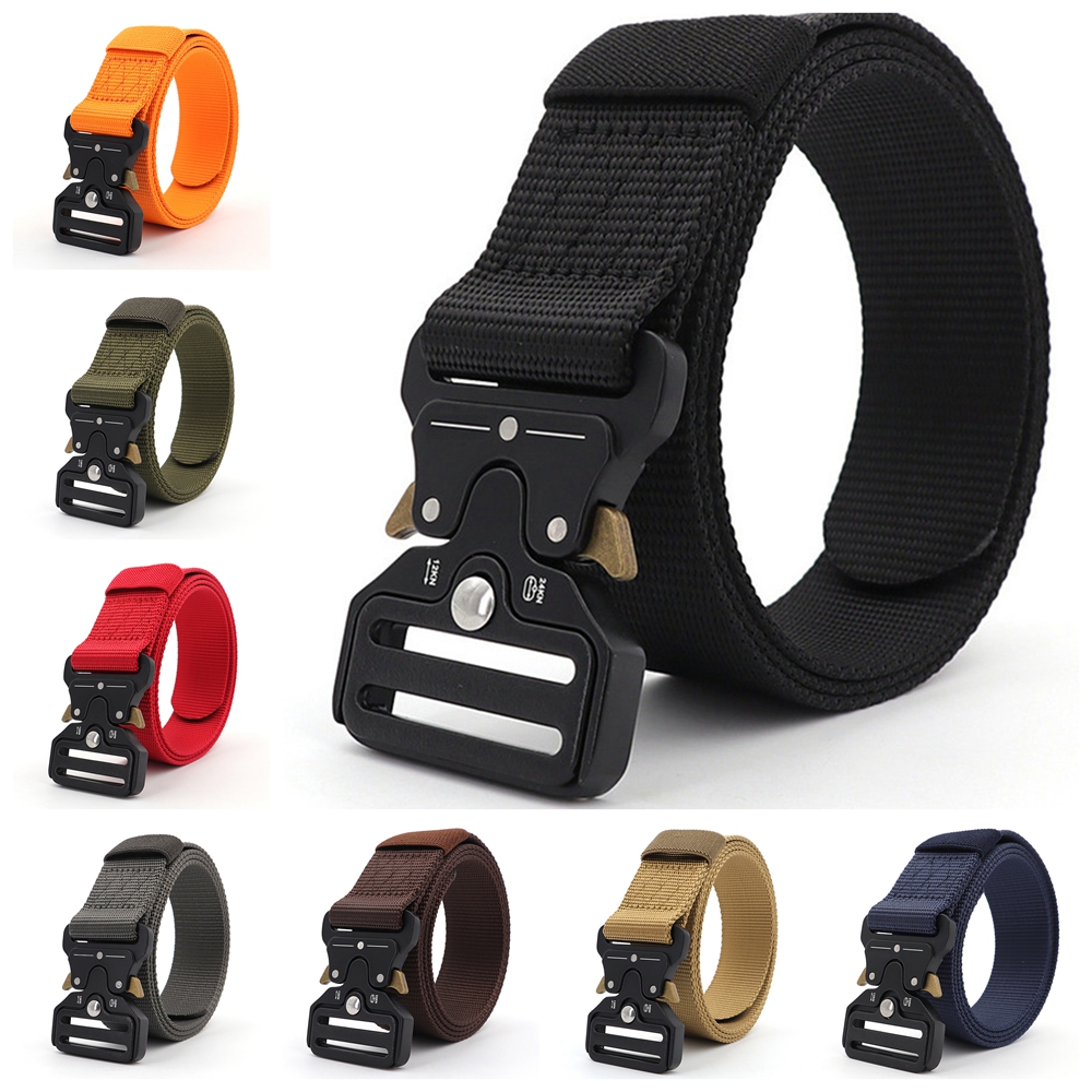 Tactical Belt Quick Release Outdoor Military Belt Soft Real Nylon Sports Accessories Men and Women Black Belt Unisex