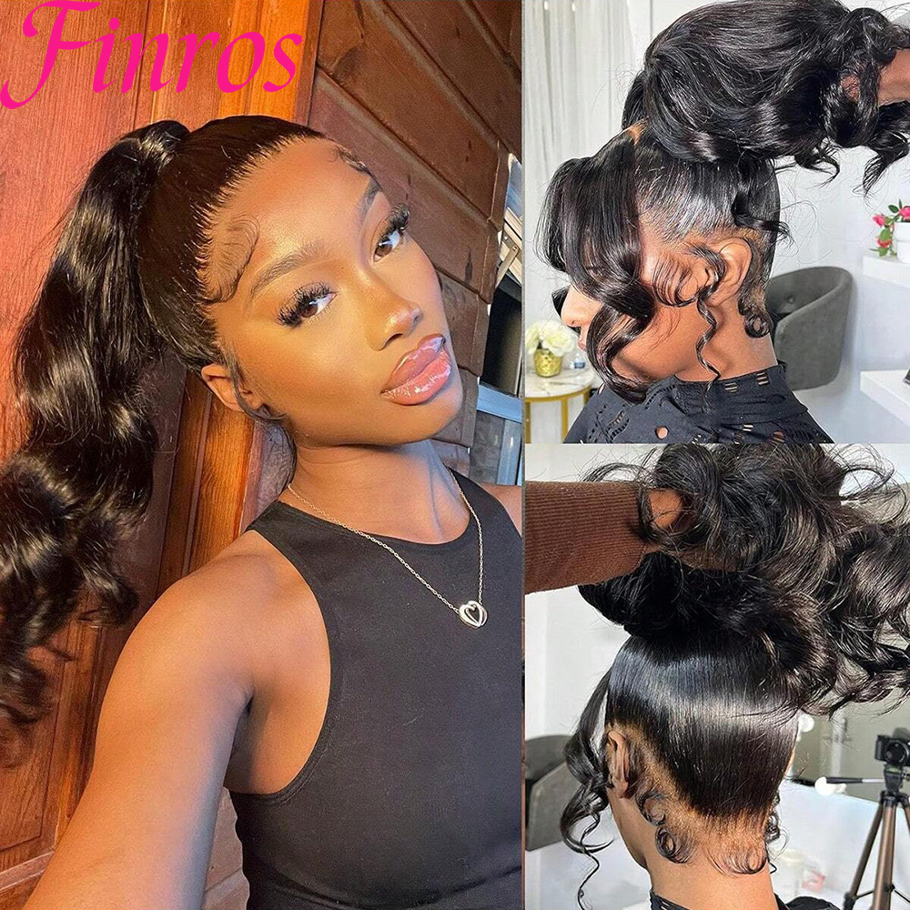 Peruki z naturalnych włosów, gęstość 200, peruki typu 360 Full Lace Frontal, fala body wave, peruki z koronką HD 13x4 13x6, czarne peruki z koronką 4x4 5x5.