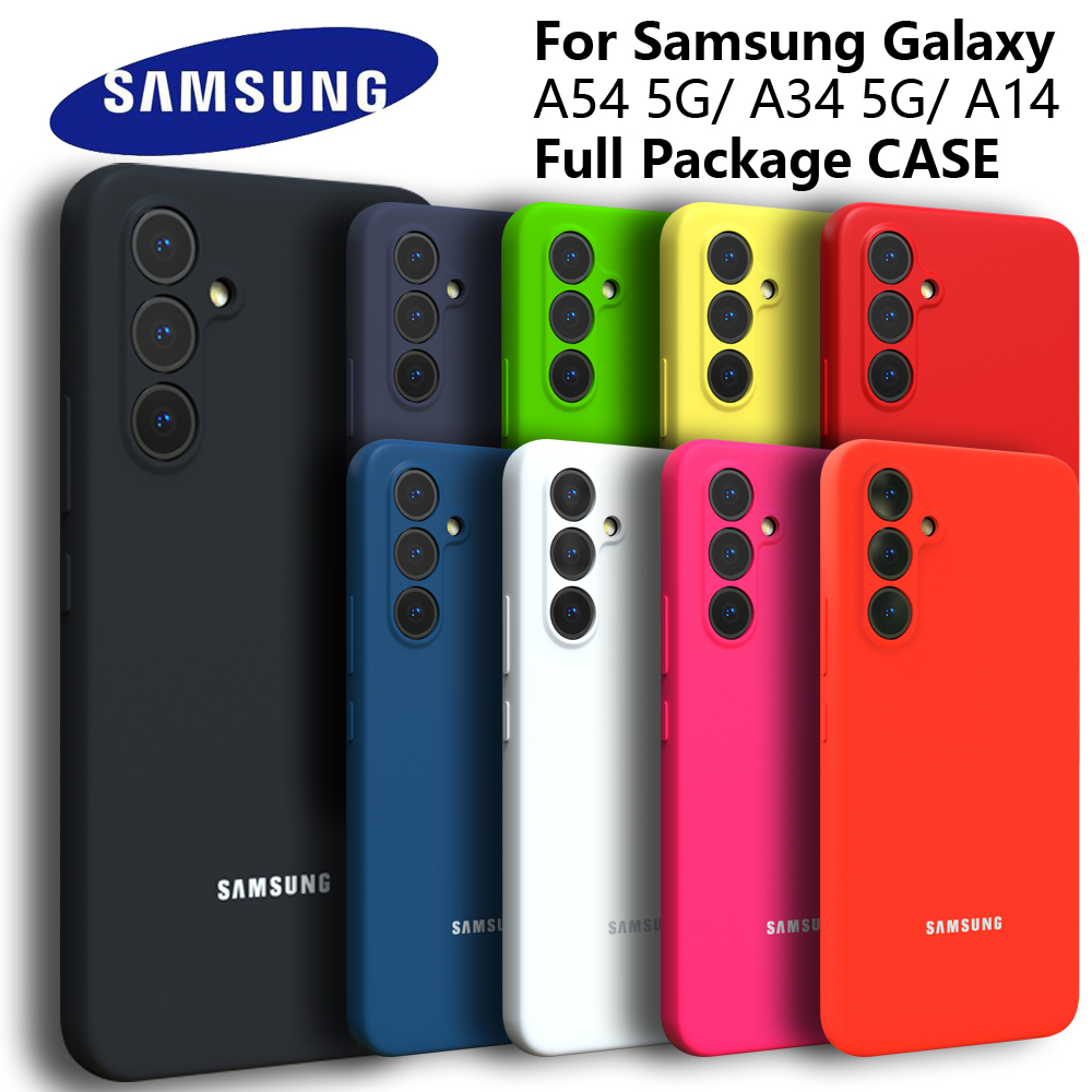 Pour Samsung Galaxy A54 A34 A14 coque en Silicone soyeux coque de protection arrière souple au toucher pour A53 A73 A33 A13 A52 A72 A32 A12
