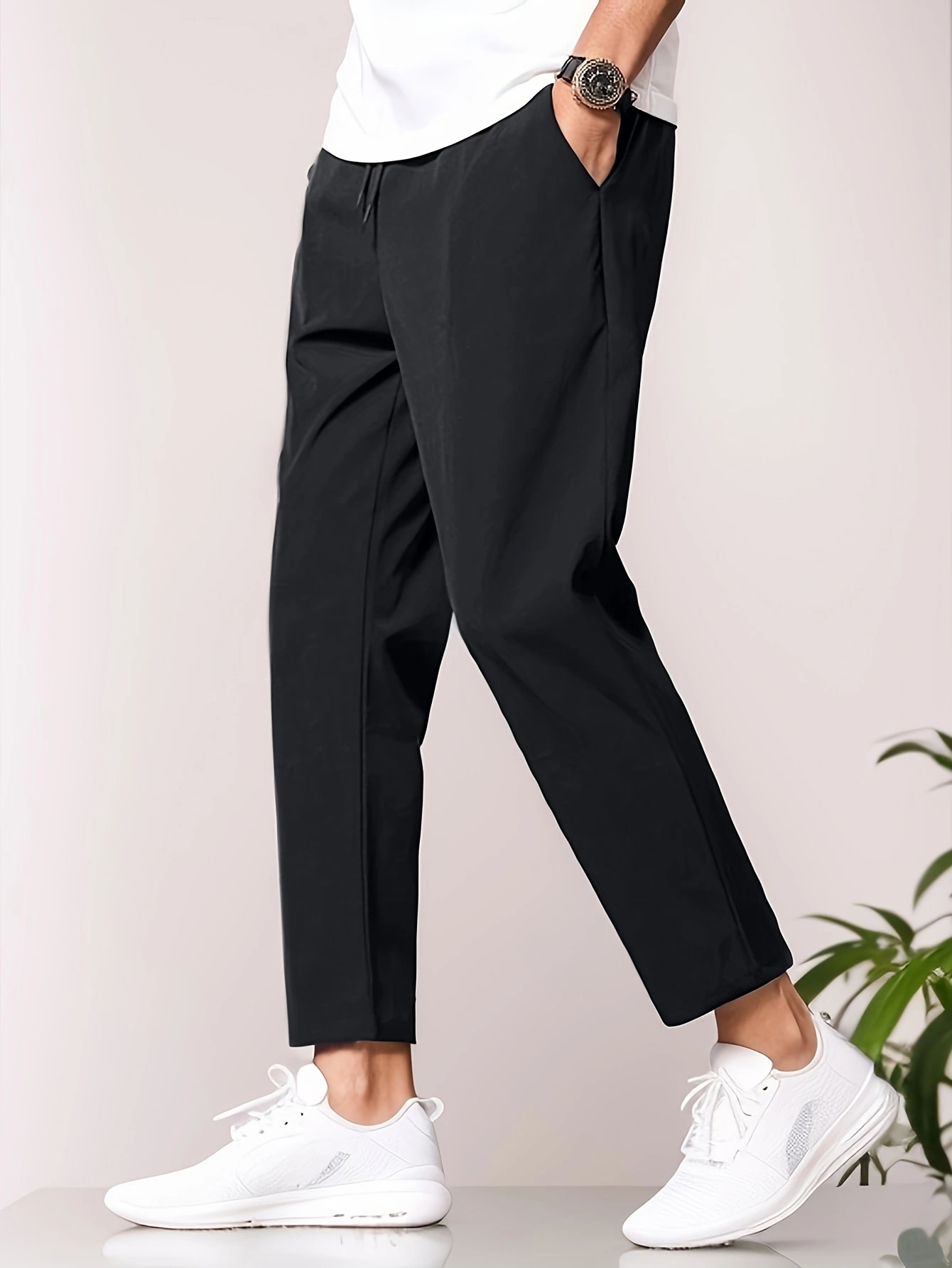 Spring/Summer  New Fashion Solid Color Men's Casual Pants Thin SweatPants Quick Drying Cool Sport Jogger Drawstring Pants