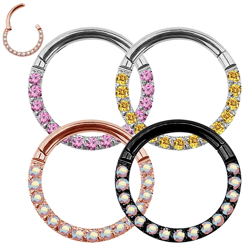 G23 titânio articulado segmento argola cz pequeno nariz anel brinco clicker orelha cartilagem tragus helix labret lábio piercing corpo jóias