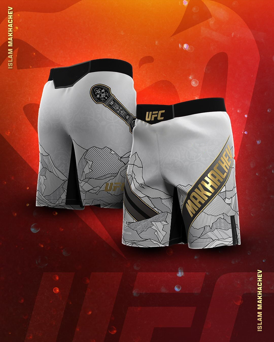 UFC Islam Makhachev Boxing Training Shorts Men Fitness Running Casual Fashion Shorts Loose Breathable Comfortable Sports Shorts