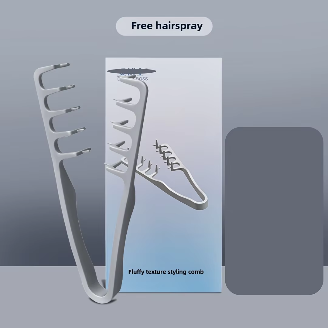 Volumegevende brede kam voor haarstyling voor mannen, ABS-plastic met getextureerde grip, ideaal voor alle haartypes, perfect voor thuisgebruik
