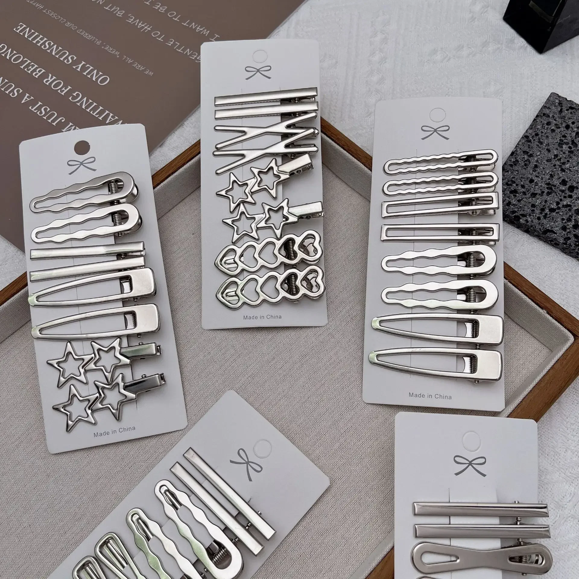 Zilver Metalen Haar Clips Vrouwen Meisjes Y2K Eendenbek Haarspeld Persoonlijkheid Pony Side Hoofddeksels Haarspeldjes Haarspeld Styling Accessoires