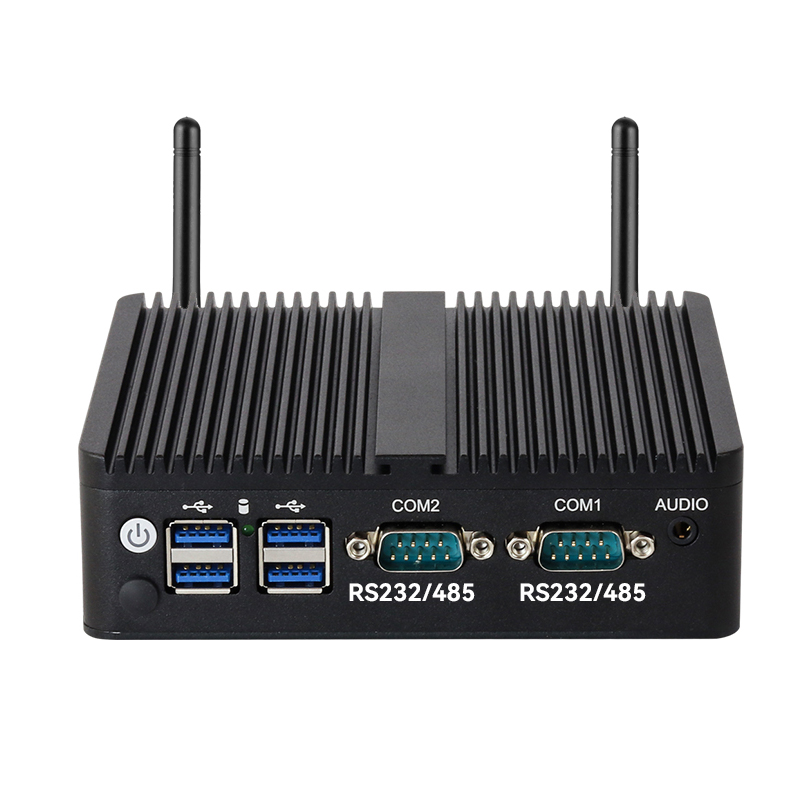 Bezwentylatorowy Mini PC Intel Celeron J6412 N2840 J1900 2x COM RS232 RS485 2x LAN 6xUSB HDMI VGA Mini PCIE Gniazdo SIM Windows Linux