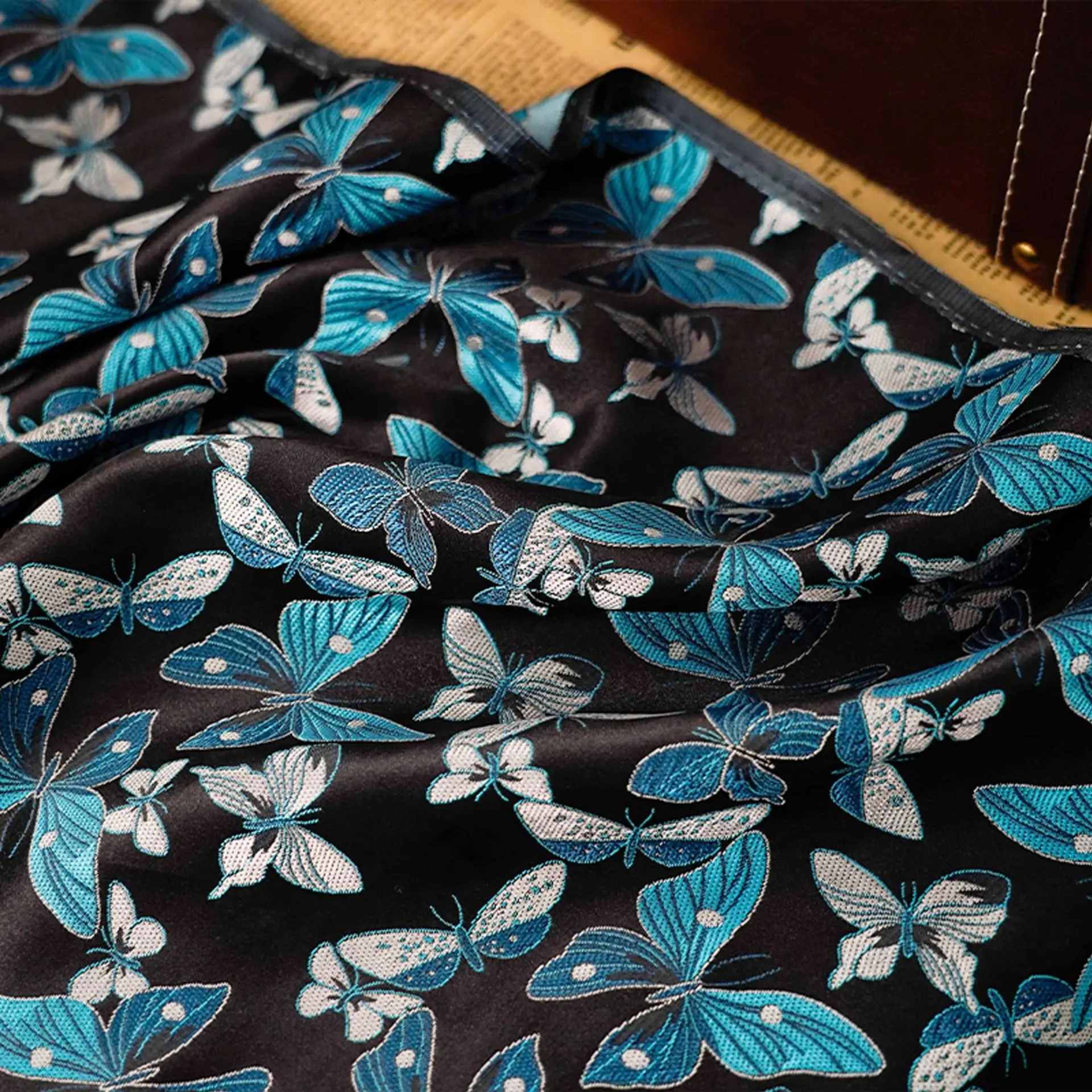 Tissu Jacquard Brocart Papillon Coloré, Robe Exquise, Jupe, Sac, Couture Décorative