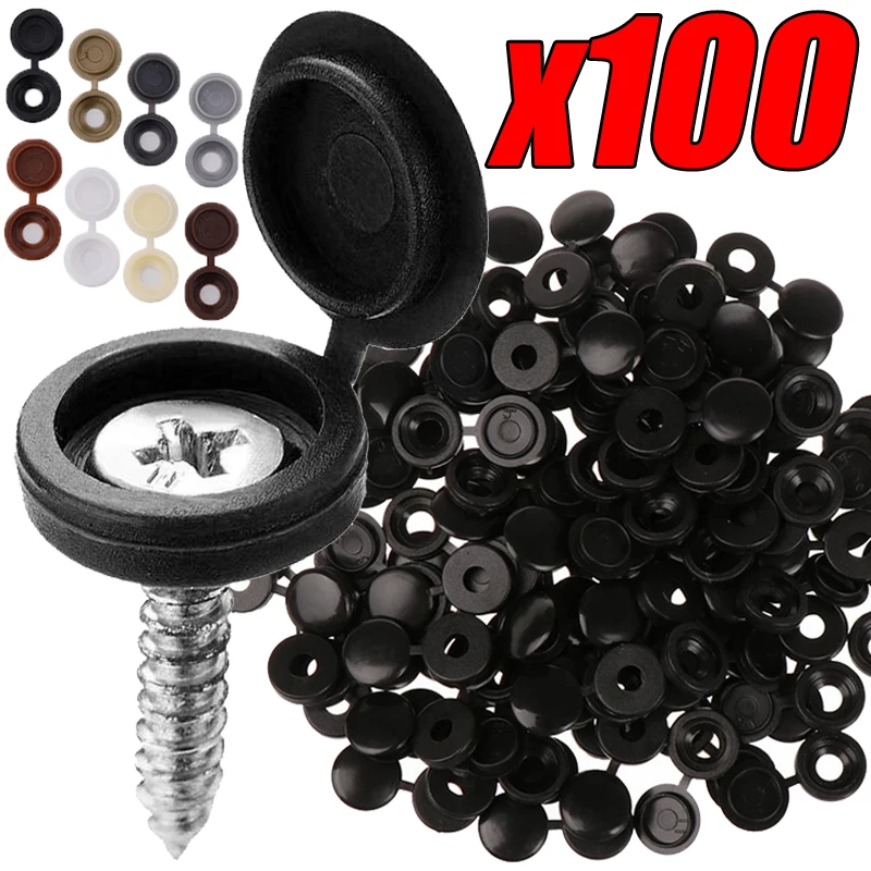 10/50/100 Uds tapa de tornillo de plástico con bisagras tuercas plegables botón de tapa de fijación protectora para tuercas decorativas de coche pernos Hardware