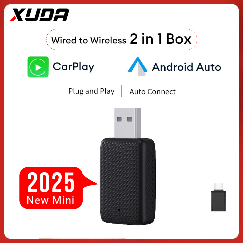 Adattatore Wireless Carplay Android Auto 2in 1 Smart Dongle 2025 5G WIFI Per iphone Telefono Android Per Volvo Benz Mg Kia Chery VW