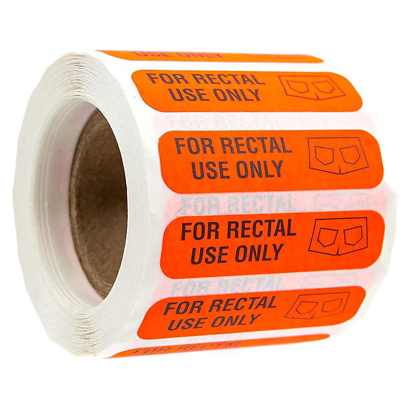 Orange "For Rectal Use Only" 500Pcs 0.39*1.5in Waterproof Prank Marker Decorative Label Stickers