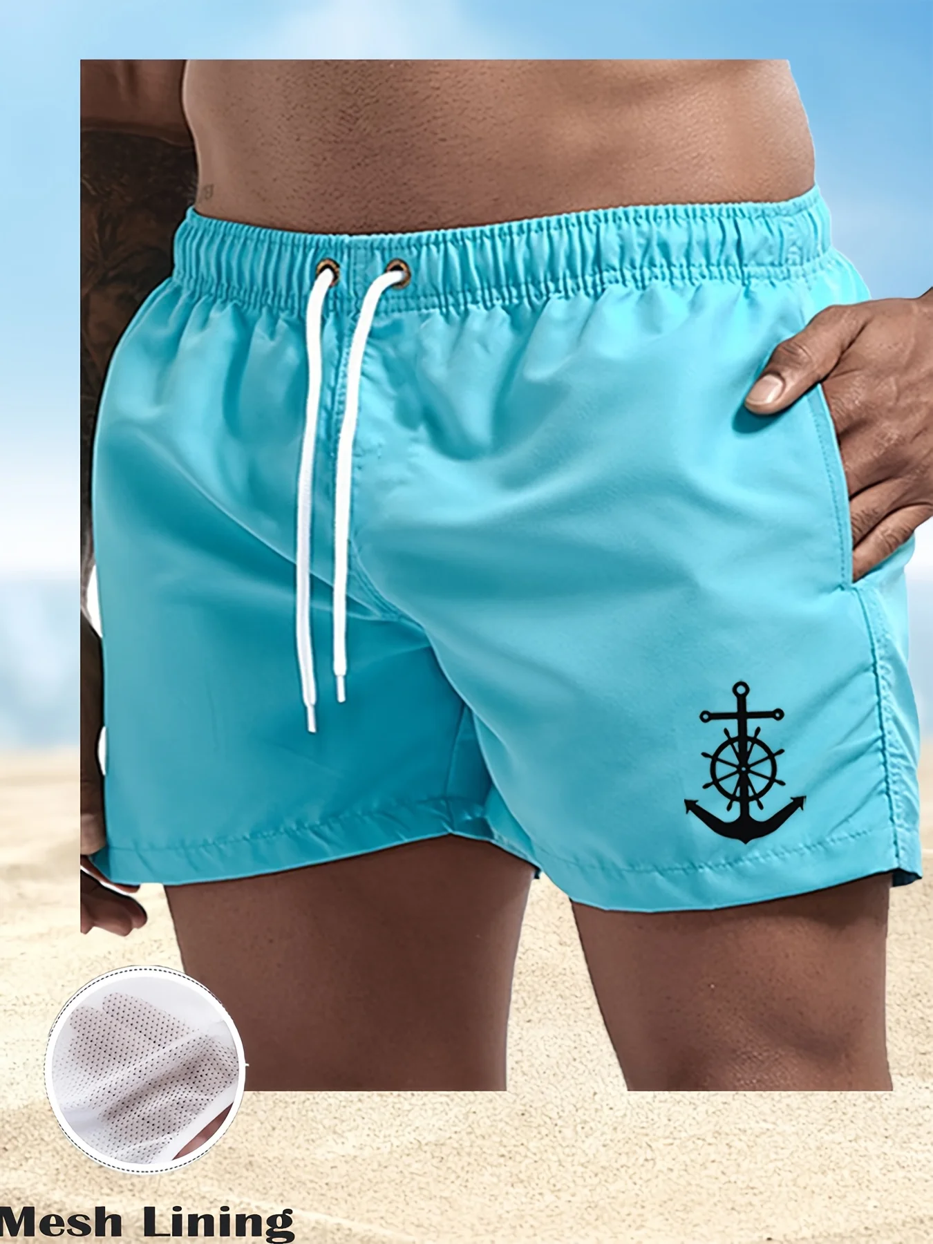 Pantalones cortos de verano estampados para hombre, pantalones cortos informales para correr, ropa de baño ligera y de secado rápido, adecuados para el uso diario