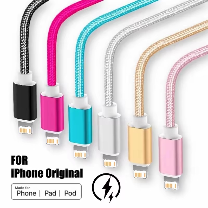 Fast Charging Braided USB Charging Cable For iPhone 11 12 13 Pro 14 Plus XS Max XR X 6S 7 8 Plus SE Rapid Charge USB Data Cables