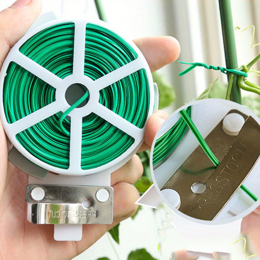 1 rol 100M multifunctionele plastic stalen draadbinders, stevige herbruikbare tuin- en plantenondersteuningsband